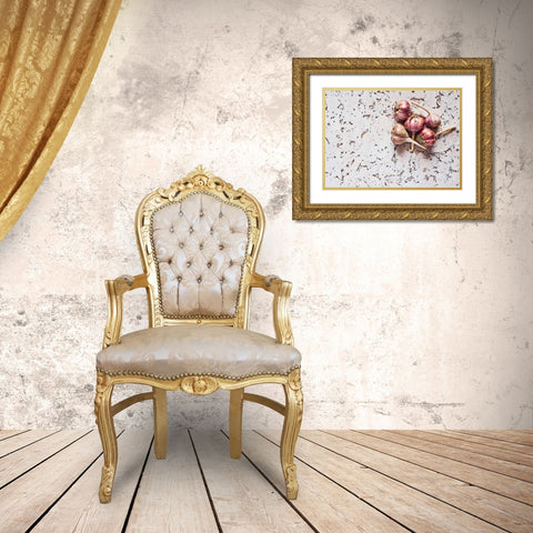 Healthy Garlic Gold Ornate Wood Framed Art Print with Double Matting by Karina, Aleksandrova