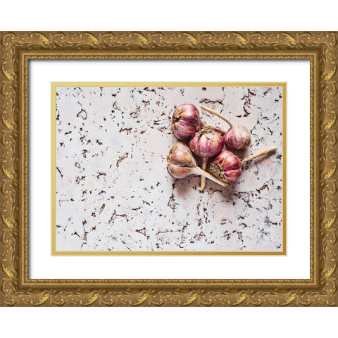 Healthy Garlic Gold Ornate Wood Framed Art Print with Double Matting by Karina, Aleksandrova