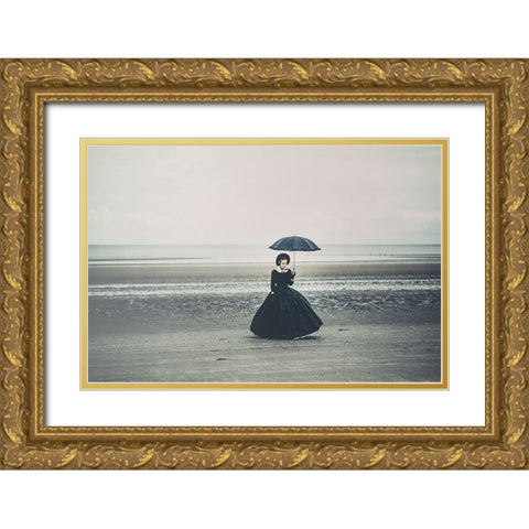 Shore... Gold Ornate Wood Framed Art Print with Double Matting by Russocka, Magdalena