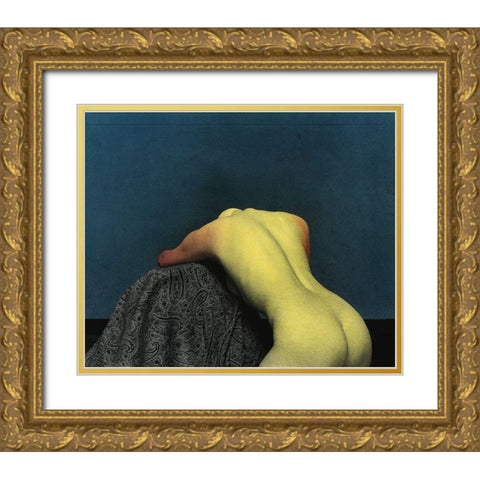 Nu Dans La Chambre Gold Ornate Wood Framed Art Print with Double Matting by Hattori, Fuyuki