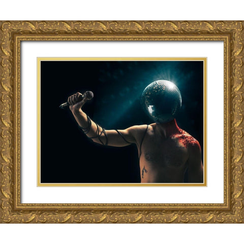 Disco Tragedy Gold Ornate Wood Framed Art Print with Double Matting by Susa, Dan-Stefan