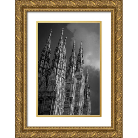 Duomo Di Milano Gold Ornate Wood Framed Art Print with Double Matting by Viretti, Jean-Louis