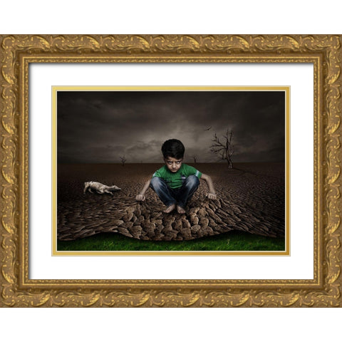 Disappointment Gold Ornate Wood Framed Art Print with Double Matting by Ener, Deniz
