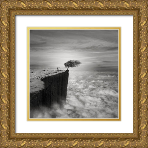 Above The Clouds Gold Ornate Wood Framed Art Print with Double Matting by Agniribe