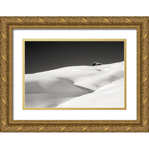 This One Hut Gold Ornate Wood Framed Art Print with Double Matting by Miribung, Vito