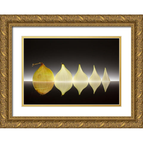 Striptease Gold Ornate Wood Framed Art Print with Double Matting by De Kogel, Wieteke