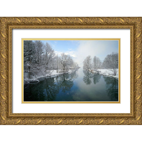 Winter Gold Ornate Wood Framed Art Print with Double Matting by Maier, Norbert