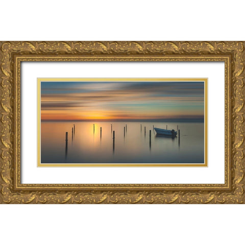 Sleep Time During Sunset ......... Gold Ornate Wood Framed Art Print with Double Matting by Haaksma, Piet