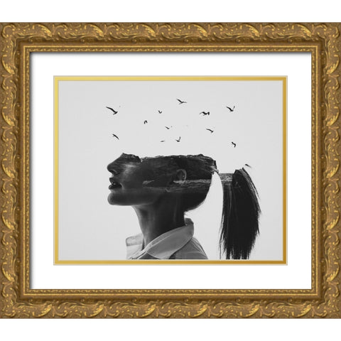 Zephyr Gold Ornate Wood Framed Art Print with Double Matting by Demir, Erkin