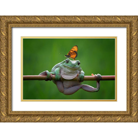 My Best Friend Gold Ornate Wood Framed Art Print with Double Matting by Pamungkas, Edy