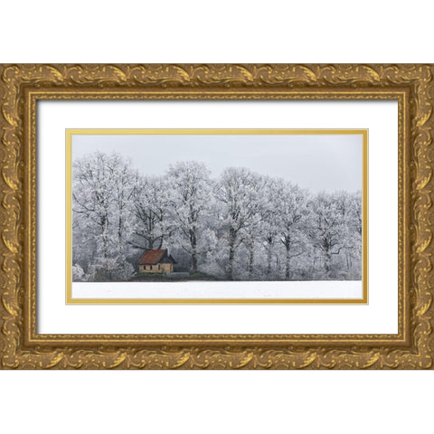 Chapel And Rime Gold Ornate Wood Framed Art Print with Double Matting by Wijn, Frank