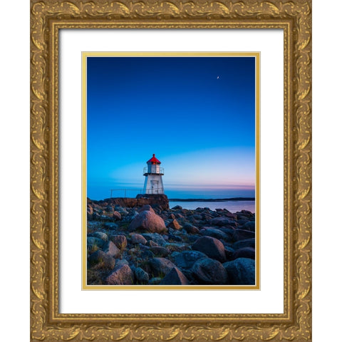 Lighthouse Gold Ornate Wood Framed Art Print with Double Matting by Christensen, Andreas