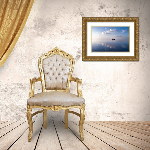 Ripples Gold Ornate Wood Framed Art Print with Double Matting by Macua, Gerald