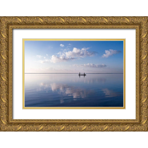 Ripples Gold Ornate Wood Framed Art Print with Double Matting by Macua, Gerald