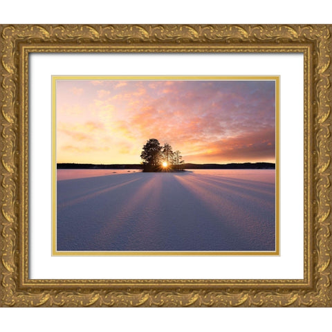 Sun Kissed Gold Ornate Wood Framed Art Print with Double Matting by Lindsten, Christian