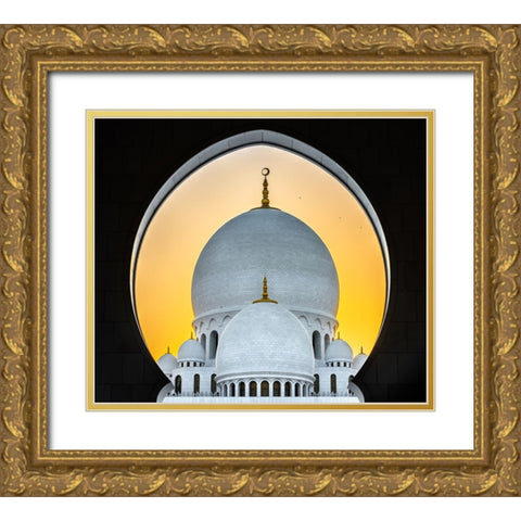 Sunset In Abu Dhabi Gold Ornate Wood Framed Art Print with Double Matting by Pearson, Wayne