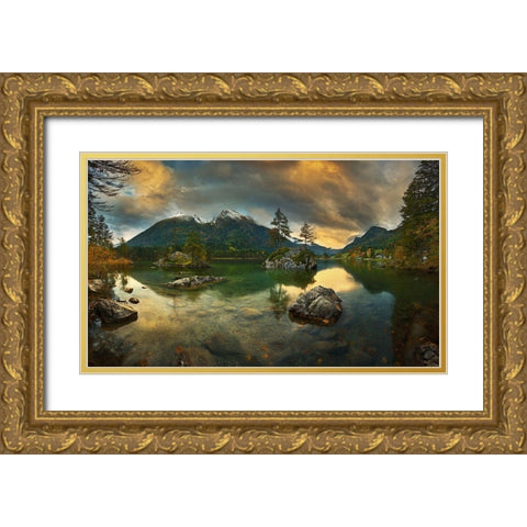 Hintersee.... Gold Ornate Wood Framed Art Print with Double Matting by Browko, Krzysztof