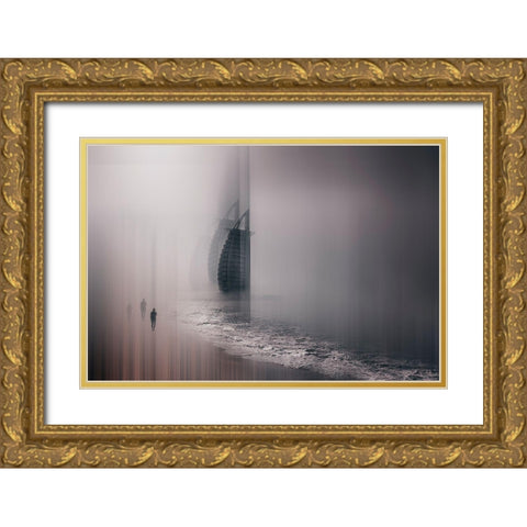 Burj Al Arab Gold Ornate Wood Framed Art Print with Double Matting by Chiriaco, Carmine