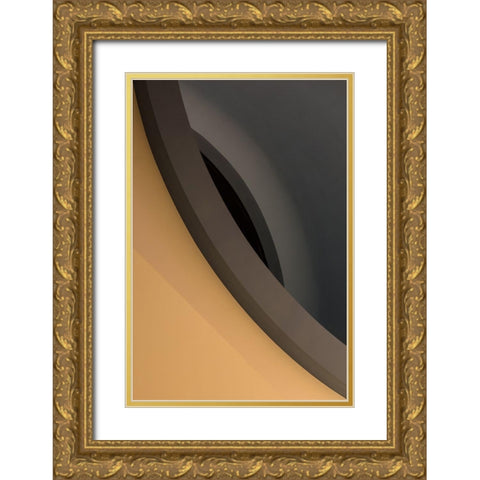 Curved Lines Gold Ornate Wood Framed Art Print with Double Matting by Pfeiffer, Peter