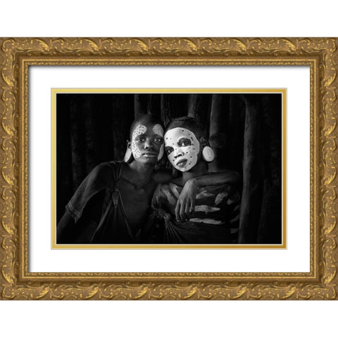 Friends Gold Ornate Wood Framed Art Print with Double Matting by Beut, Jose