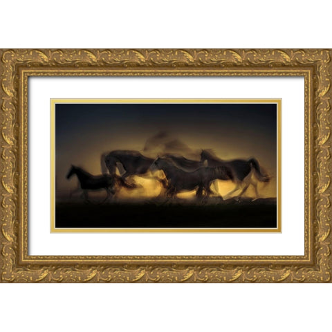 Out Of Hell Gold Ornate Wood Framed Art Print with Double Matting by Malovrh, Milan