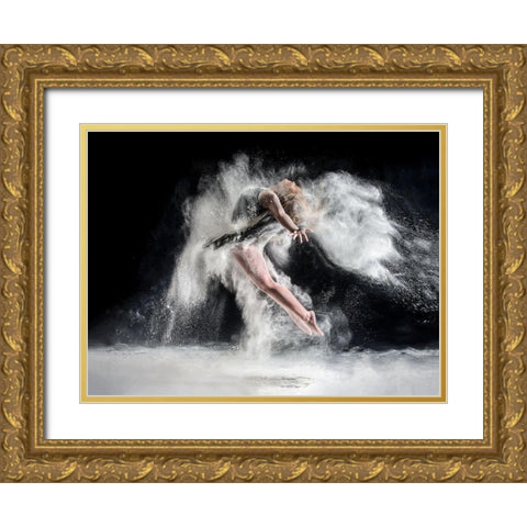 Frenzy Gold Ornate Wood Framed Art Print with Double Matting by Pentony Ma, Pauline