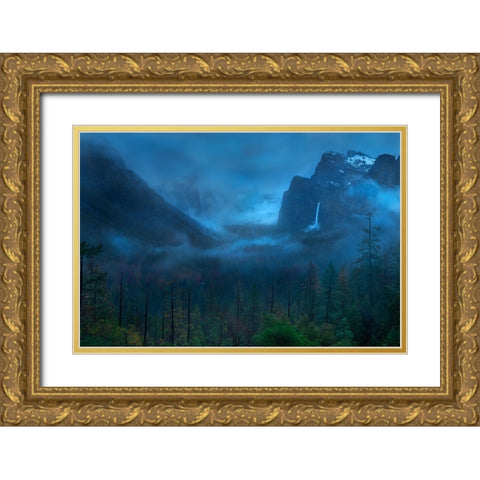 Gloomy Mountain Gold Ornate Wood Framed Art Print with Double Matting by Zhang, Yan