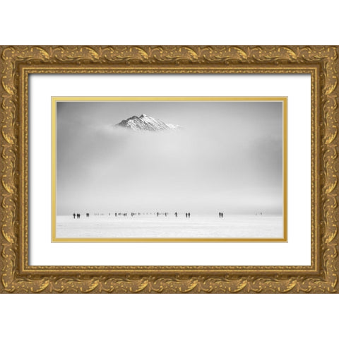 Under The Mountain Gold Ornate Wood Framed Art Print with Double Matting by Krivec, Ales