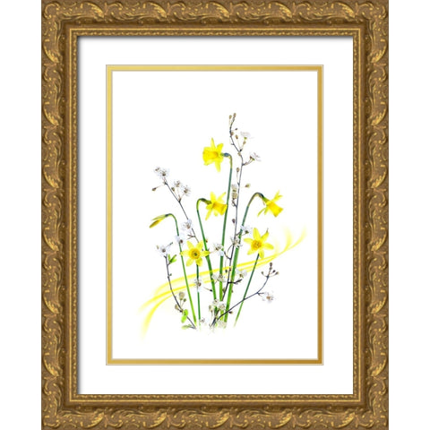 Simply Spring Gold Ornate Wood Framed Art Print with Double Matting by Parker, Jacky