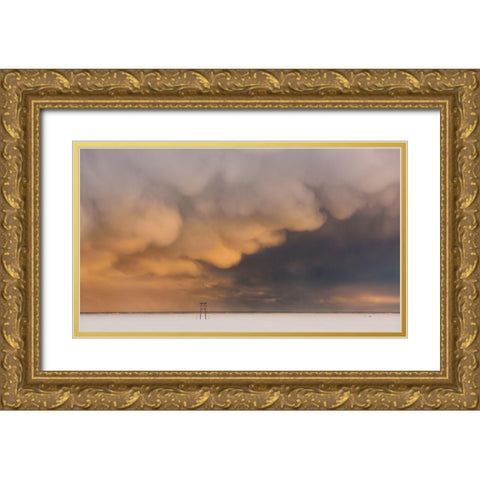Sunset Clouds Gold Ornate Wood Framed Art Print with Double Matting by Li, Austin