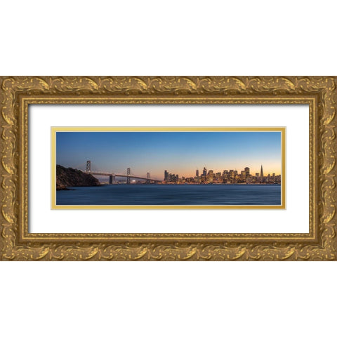 San Francisco Gold Ornate Wood Framed Art Print with Double Matting by Fegari