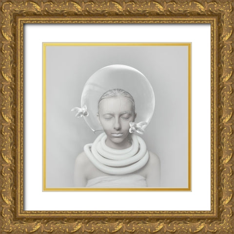 I Feel You Gold Ornate Wood Framed Art Print with Double Matting by Hardibudi