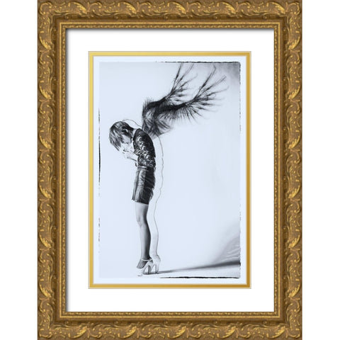 Fallen Angel Gold Ornate Wood Framed Art Print with Double Matting by Kiyota, Daisuke