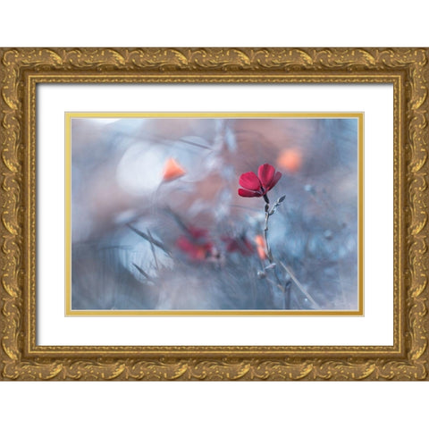 Diaprures Vacgactales Gold Ornate Wood Framed Art Print with Double Matting by Bravin, Fabien