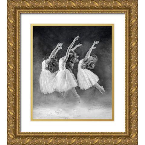 The Three Dancers Gold Ornate Wood Framed Art Print with Double Matting by Pentony Ma, Pauline
