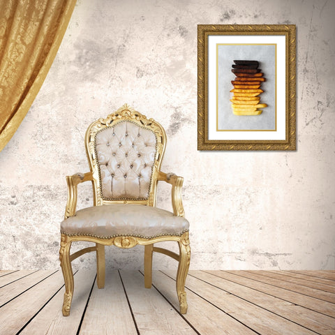 Potato Gradient Gold Ornate Wood Framed Art Print with Double Matting by Karina, Aleksandrova