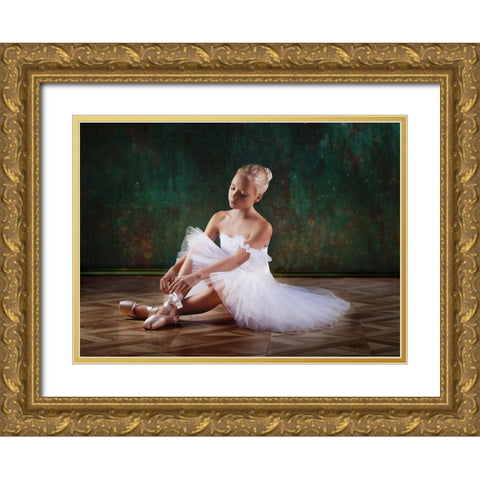 About Ballet Gold Ornate Wood Framed Art Print with Double Matting by Lankina, Alina