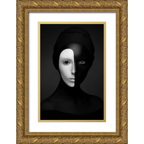 Black Renaissance Gold Ornate Wood Framed Art Print with Double Matting by Malikov, Alex