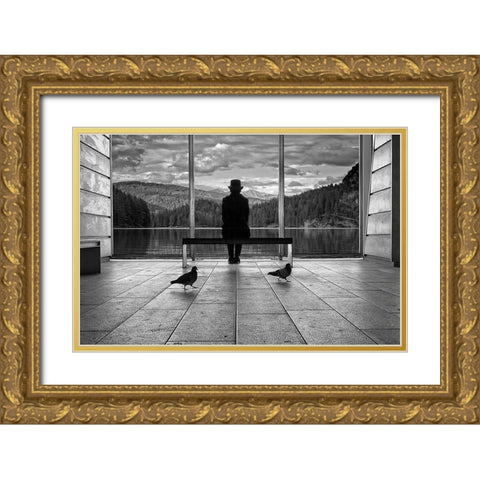 Waiting For Tomorrow Gold Ornate Wood Framed Art Print with Double Matting by Deste, Francesco