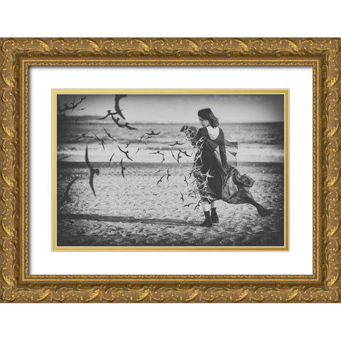 Ominous Call Death Gold Ornate Wood Framed Art Print with Double Matting by Kiyota, Daisuke