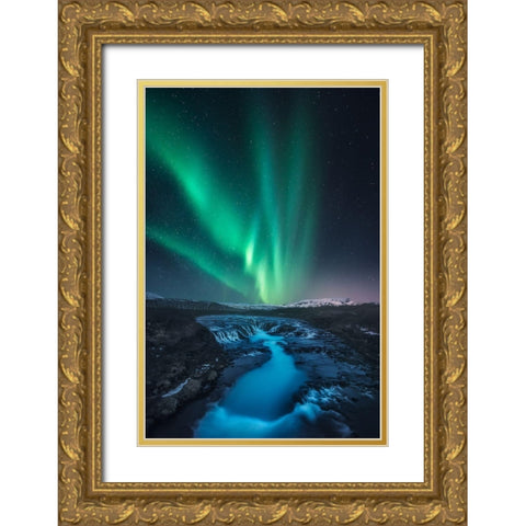 Green Vs Blue Gold Ornate Wood Framed Art Print with Double Matting by F. Turienzo, Carlos