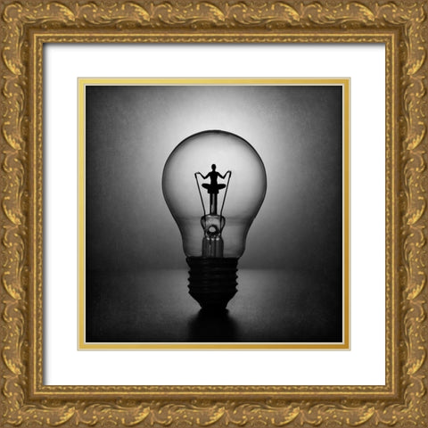 Meditation. The Inner Light. Gold Ornate Wood Framed Art Print with Double Matting by Ivanova, Victoria