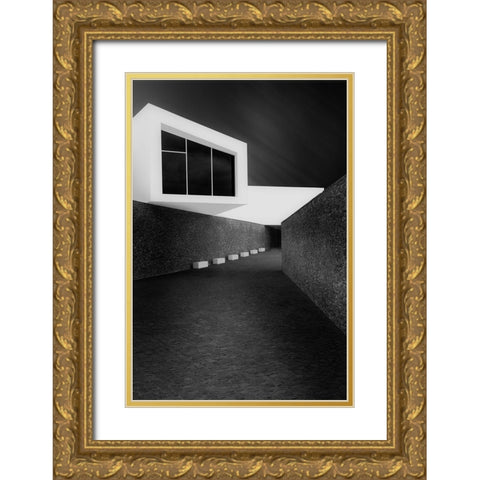 Light Games Gold Ornate Wood Framed Art Print with Double Matting by Azevedo, Olavo