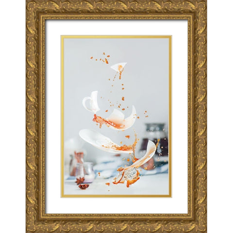 Broken Cup Gold Ornate Wood Framed Art Print with Double Matting by Belenko, Dina
