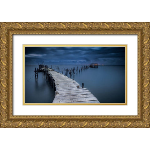 Carrasqueira Gold Ornate Wood Framed Art Print with Double Matting by Ribeiro, Rui