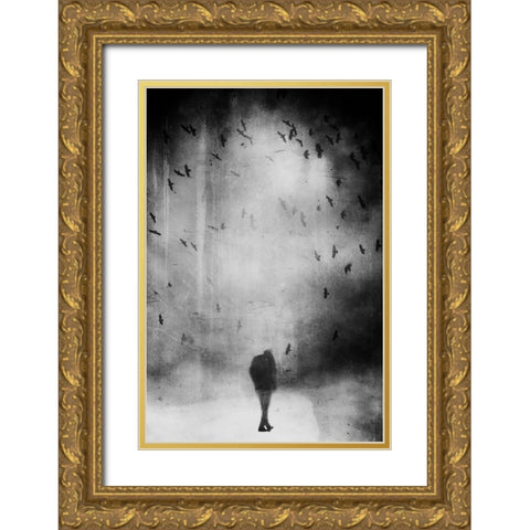 Untitled Gold Ornate Wood Framed Art Print with Double Matting by Riegler, Daniela