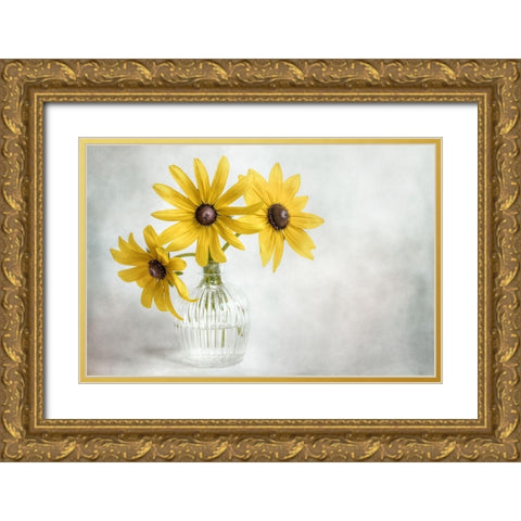 Rudbeckia Gold Ornate Wood Framed Art Print with Double Matting by Disher, Mandy
