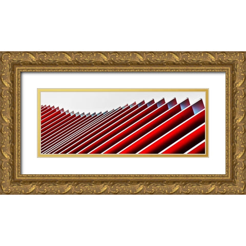 Concertina Wall Ii Gold Ornate Wood Framed Art Print with Double Matting by Claes, Gilbert