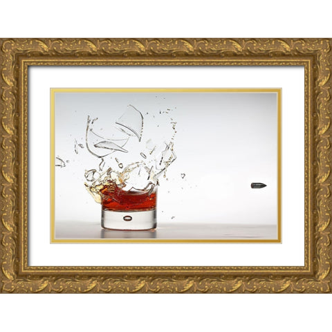 Shot Of Whisky Gold Ornate Wood Framed Art Print with Double Matting by Augusteijn, Lex