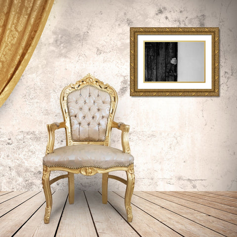 Hand On Door Gold Ornate Wood Framed Art Print with Double Matting by Schuster, Inge